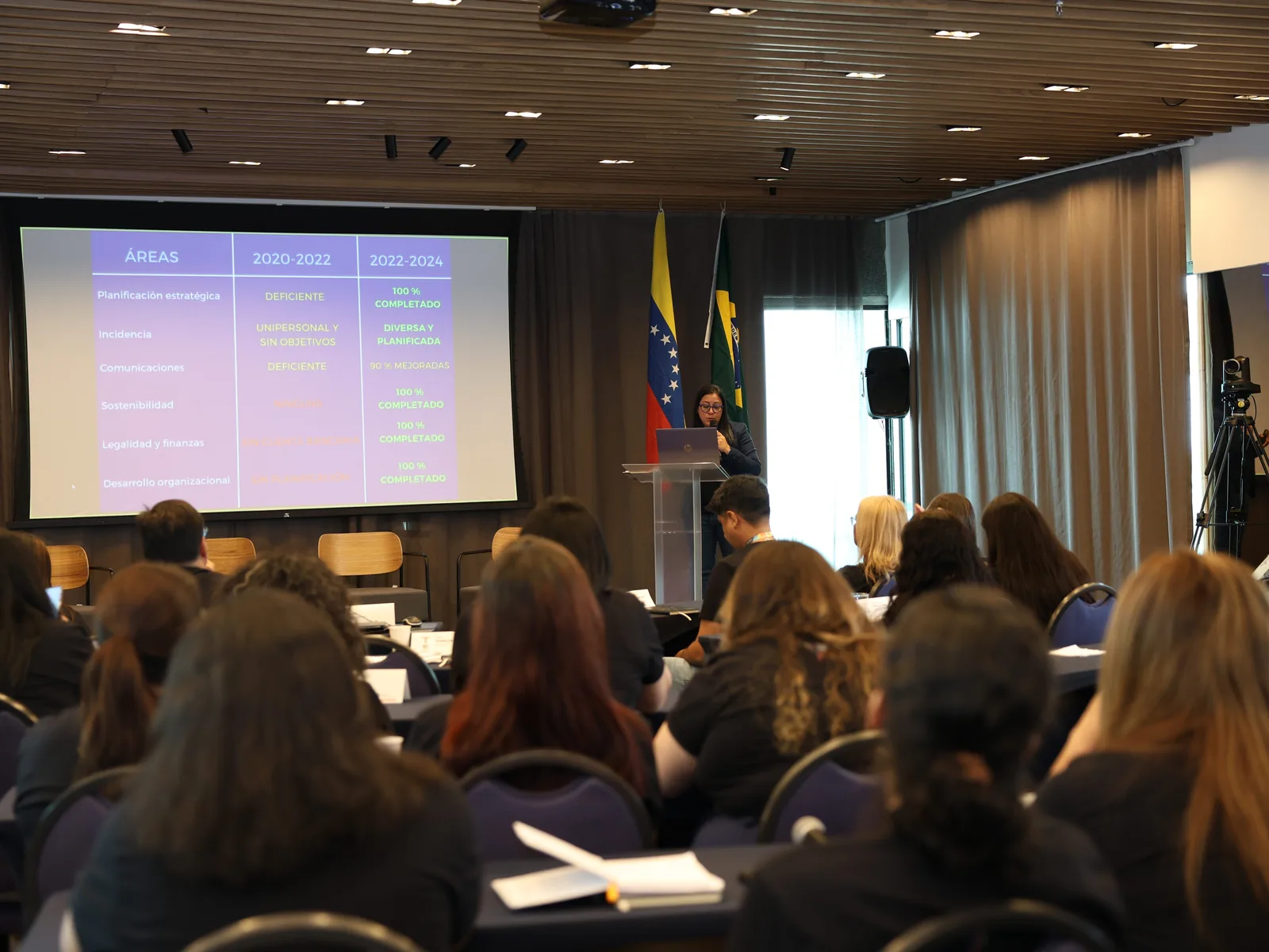 Representantes de organizaciones miembro de Coalición por Venezuela siguen una presentación institucional sobre los avances de la Coalición